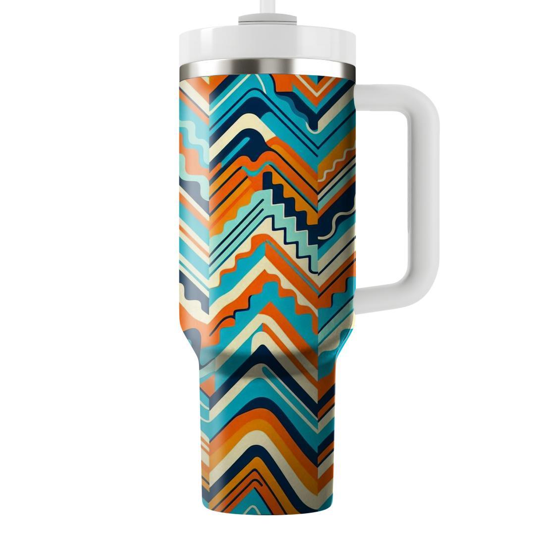 Abstract Zigzag Flow  Custom Tumblers