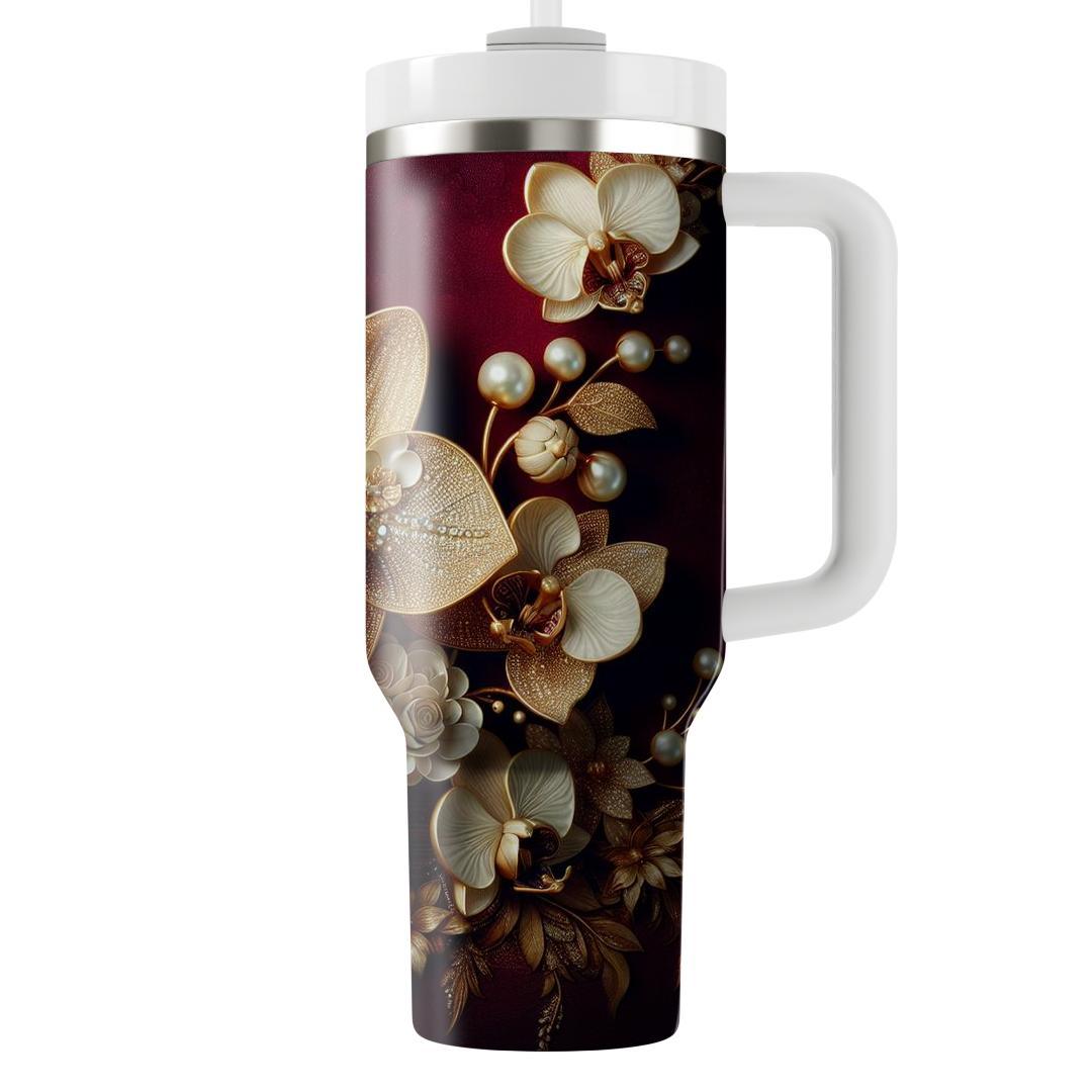 Golden Orchid  Unique Tumblers