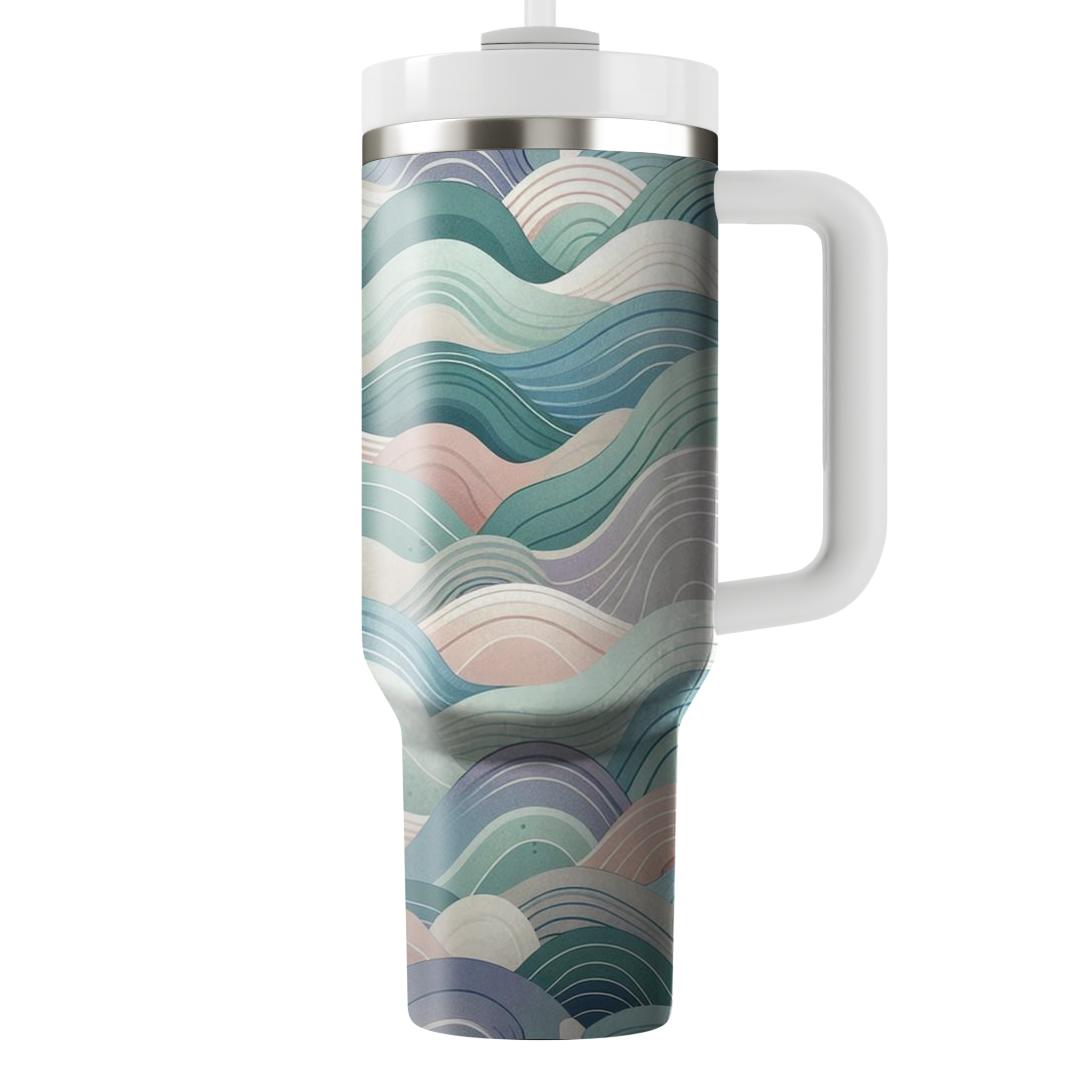 Abstract Watercolor Waves Travel Tumblers
