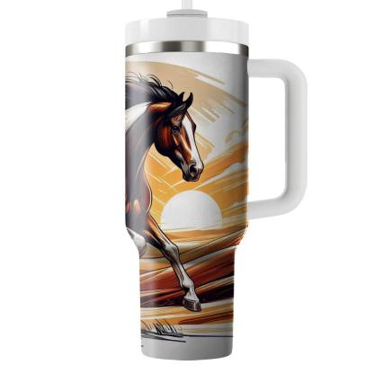 Graceful Horse Gallop  Travel Tumblers