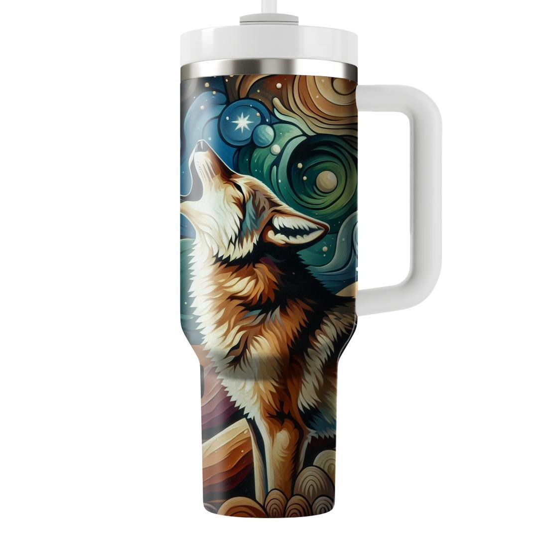 Cunning Coyote Moonlight  Tumblers With Lids