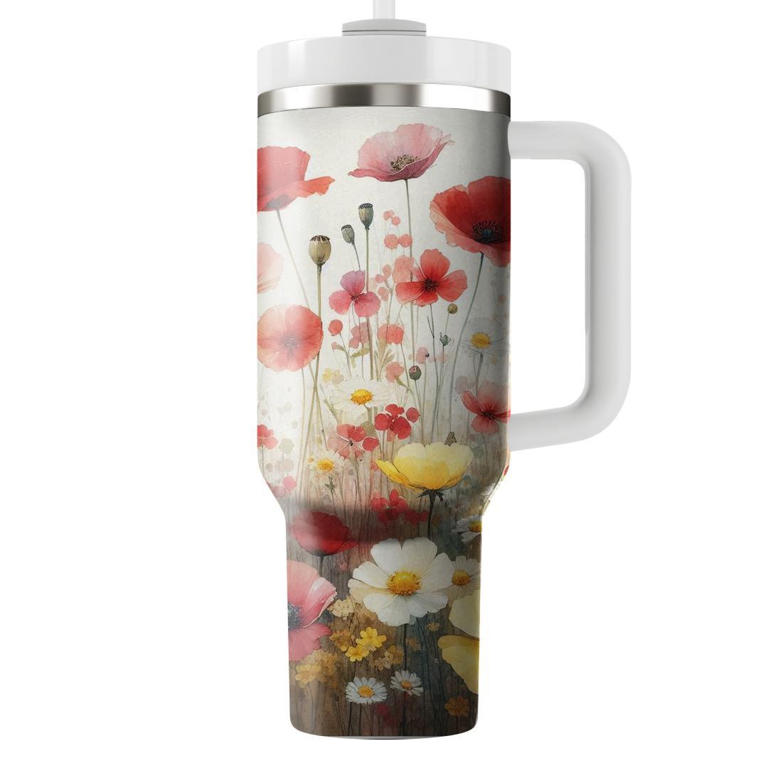 Watercolor Wildflowers  Tumbler Cups