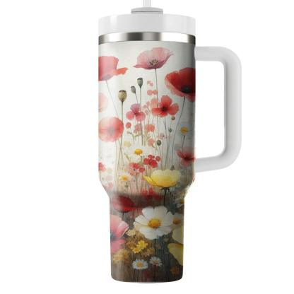 Watercolor Wildflowers  Tumbler Cups