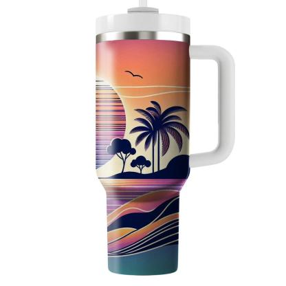 Summer Sunset Symphony  Travel Tumblers