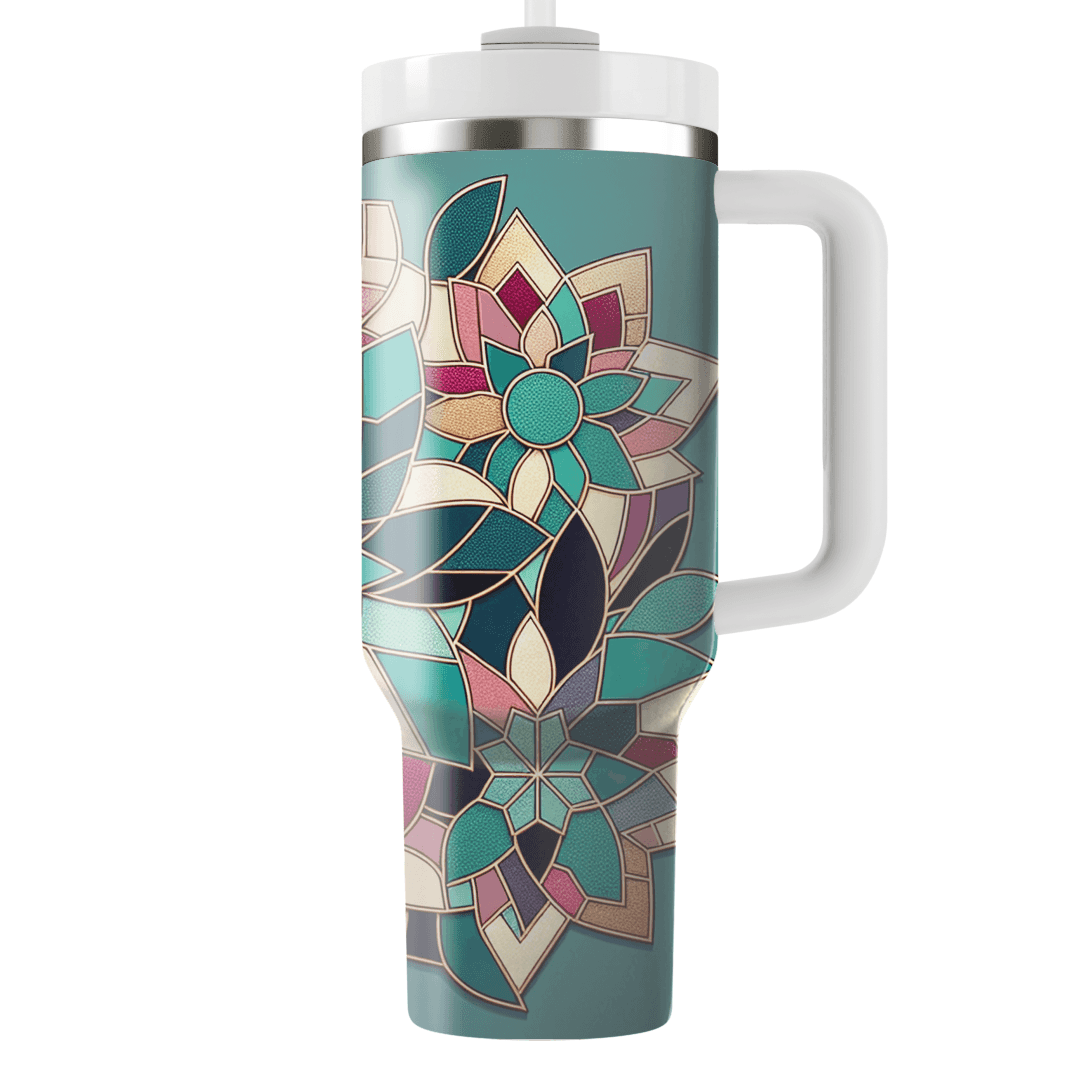 Chic Floral Mosaic  Tumblers With Lids