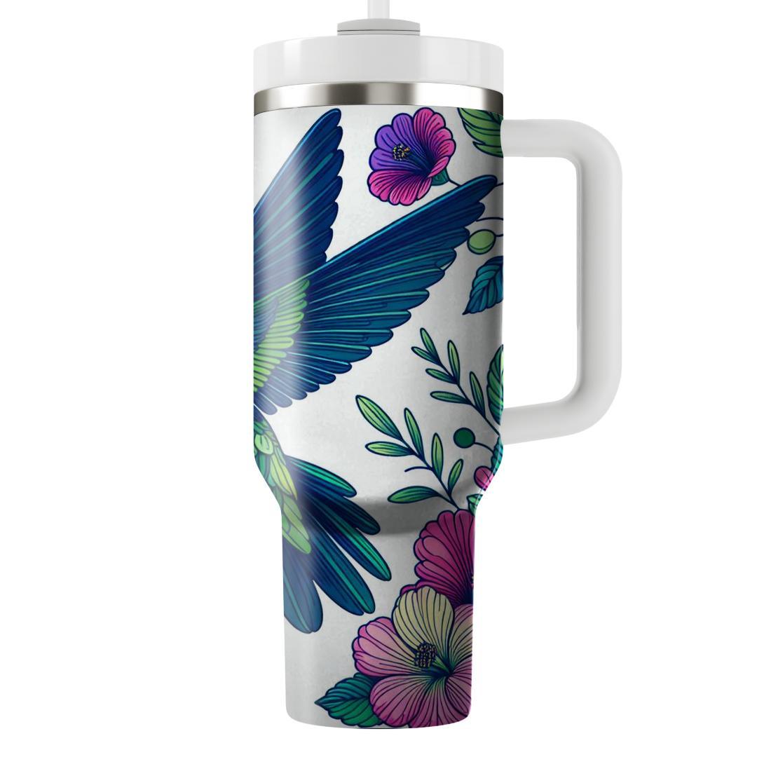 Beautiful Garden Hummingbird  Tumblers With Lids