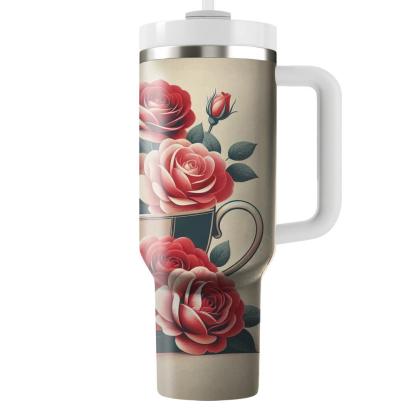 Romantic Rose Petal  Insulated Tumblers