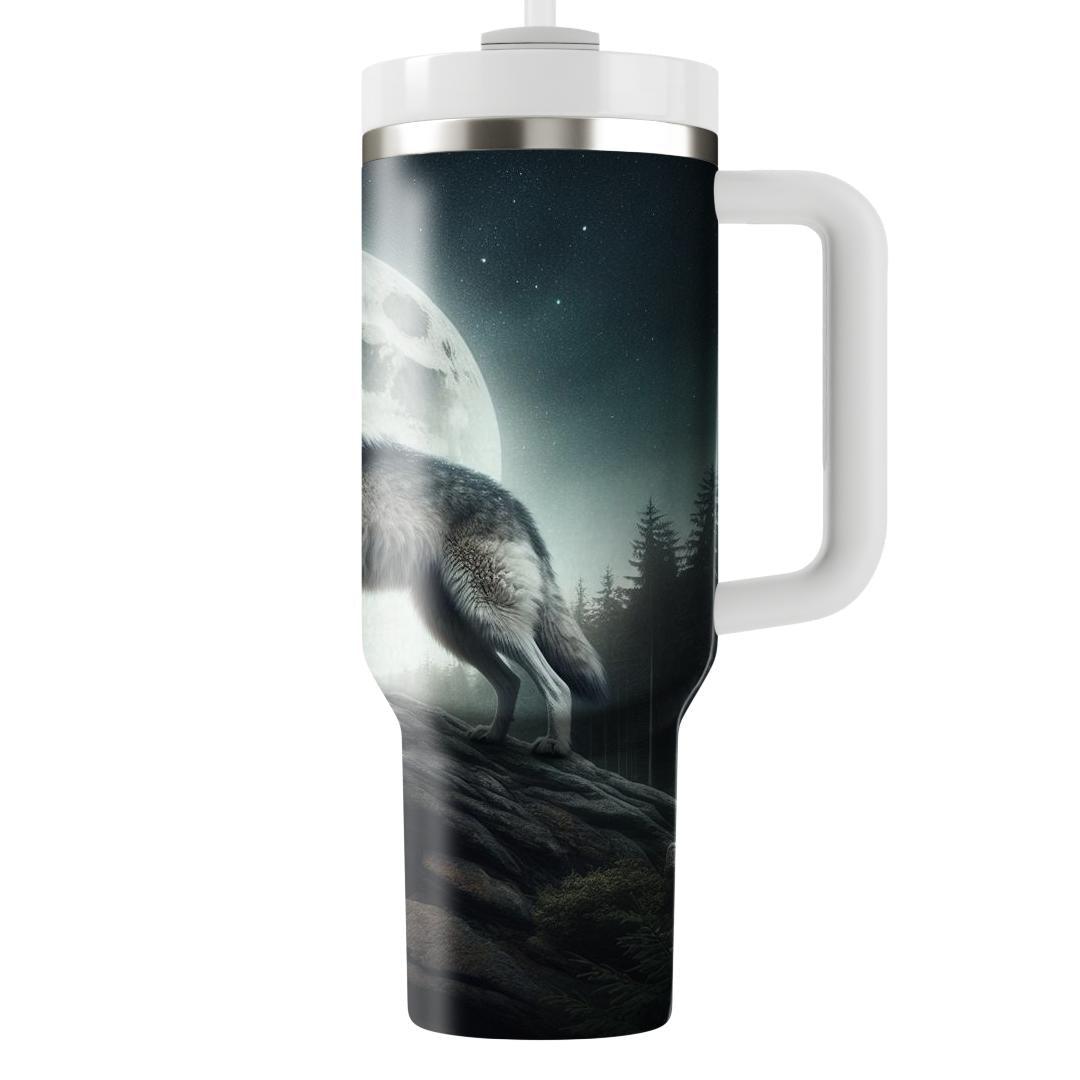 Velvet Wolf Howl  Travel Tumblers