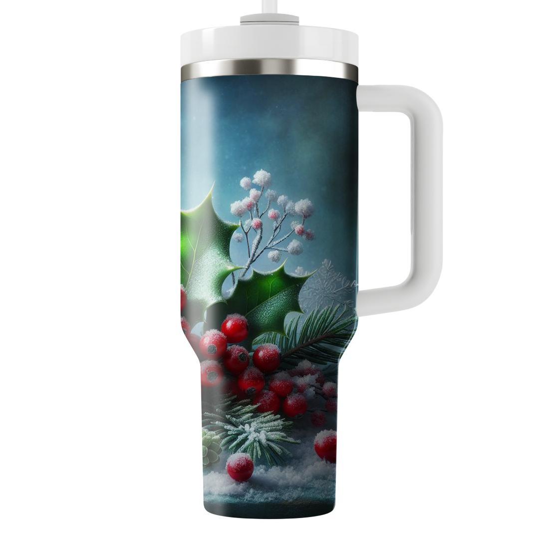 Winter Holly Blossom  Unique Tumblers