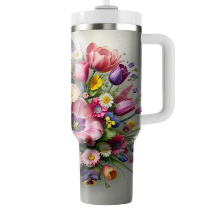 Springtime Floral Burst  Tumbler Cups