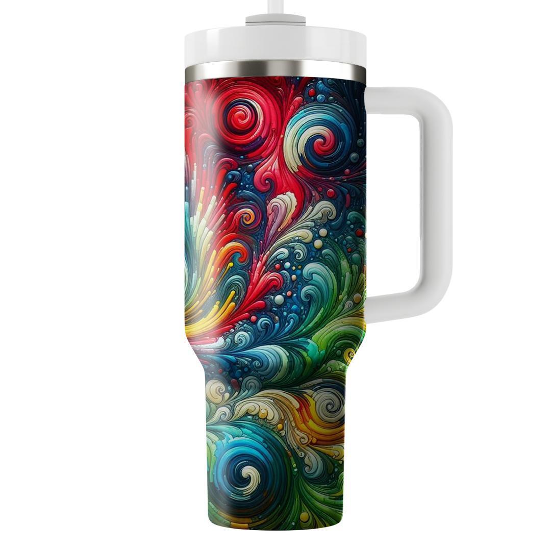 Groovy Rainbow Tie-dye  Tumbler Cups