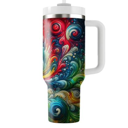 Groovy Rainbow Tie-dye  Tumbler Cups
