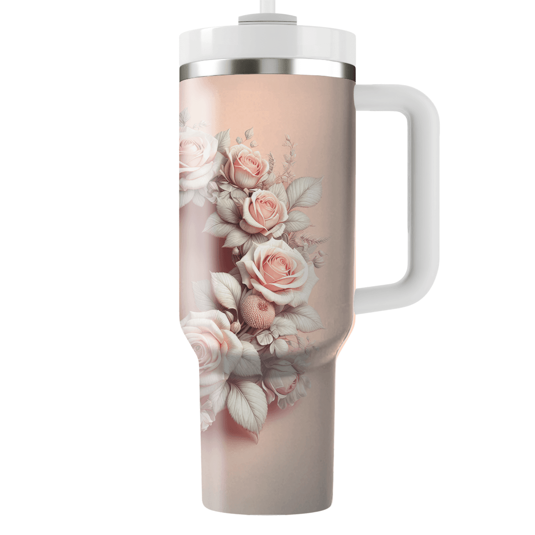 Elegant Rose Wreath  Tumblers With Lids