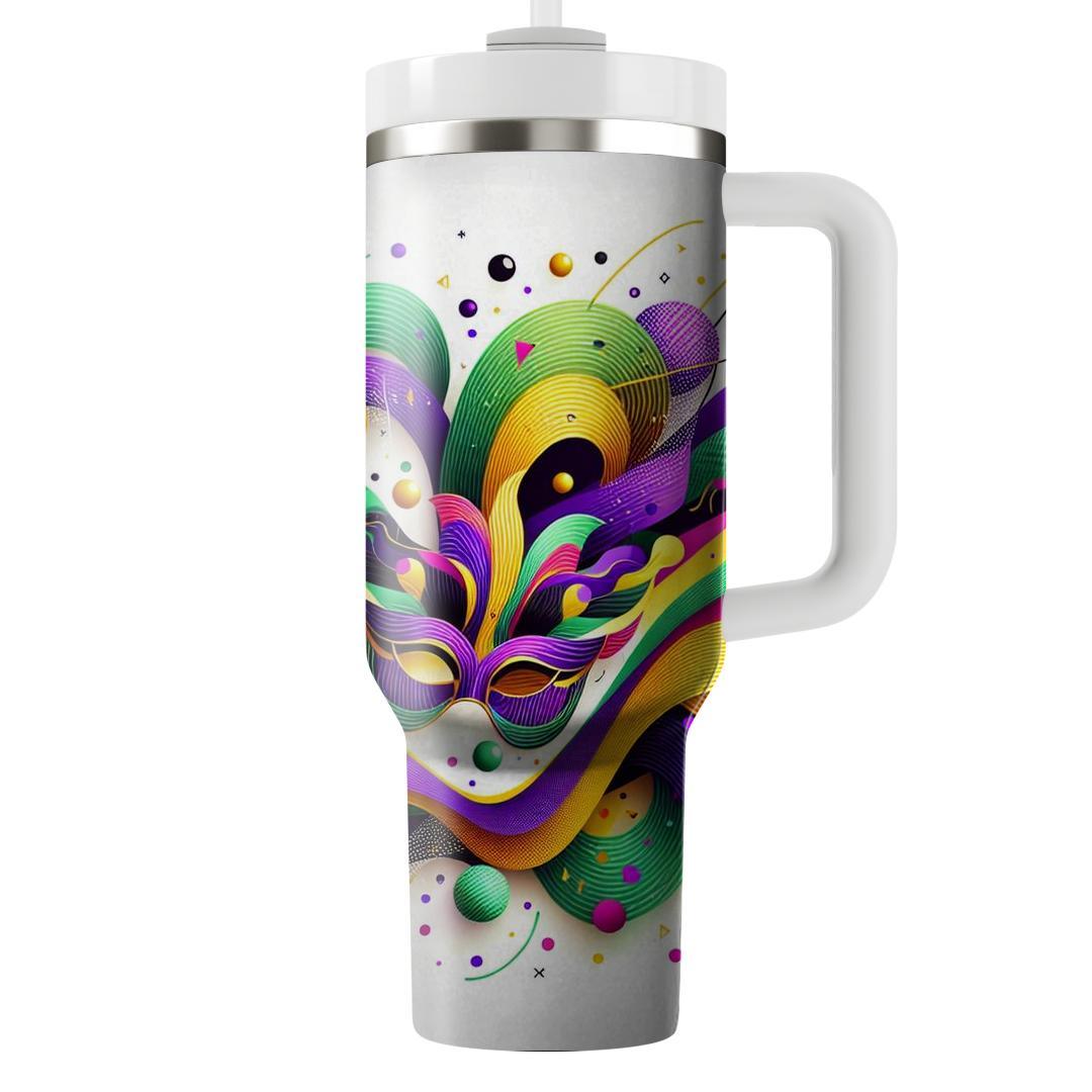 Colorful Masks Of Mardi Gras - Festival Spirit  Personalized Tumblers
