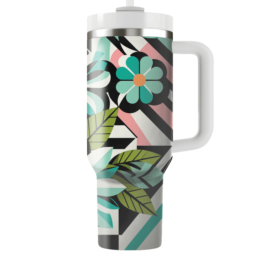 Mod Floral Geometric  Personalized Tumblers