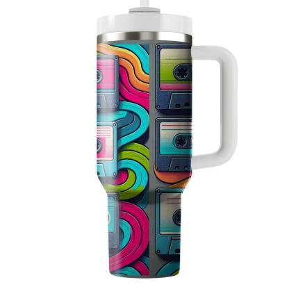 Retro Tape Wave  Personalized Tumblers