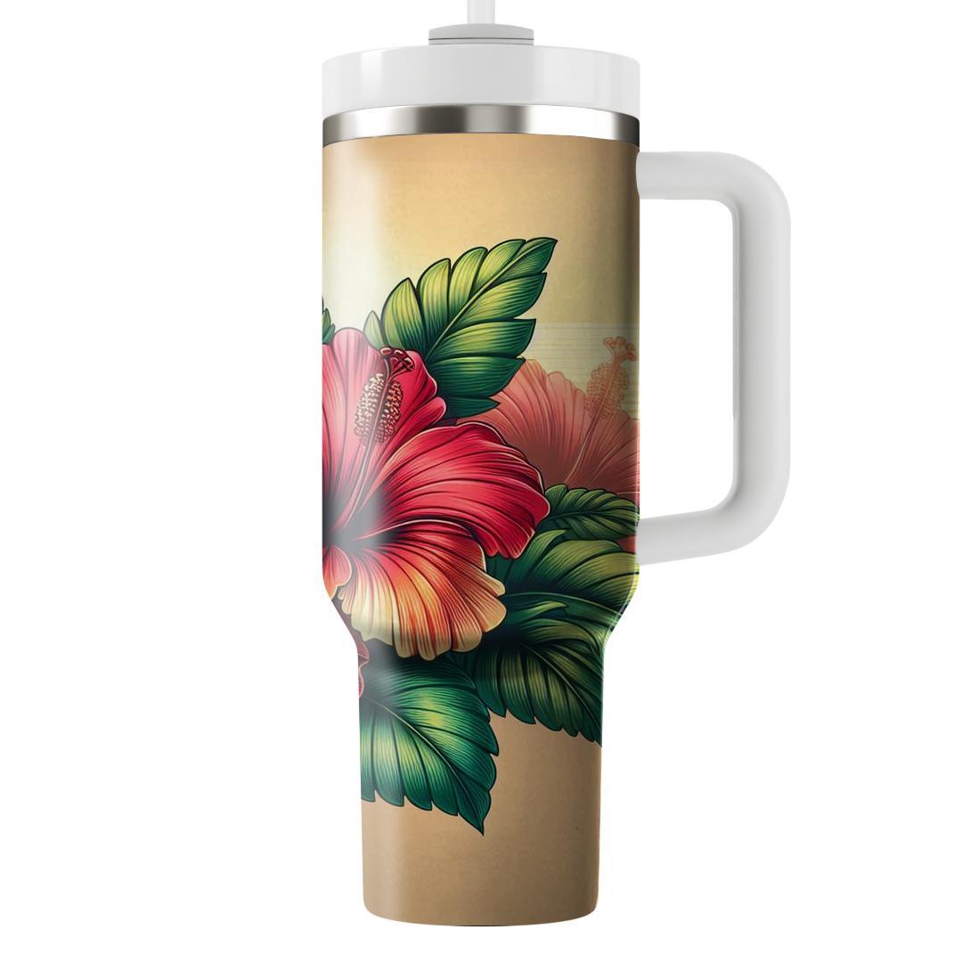Sunset Hibiscus Dream  Decorative Tumblers