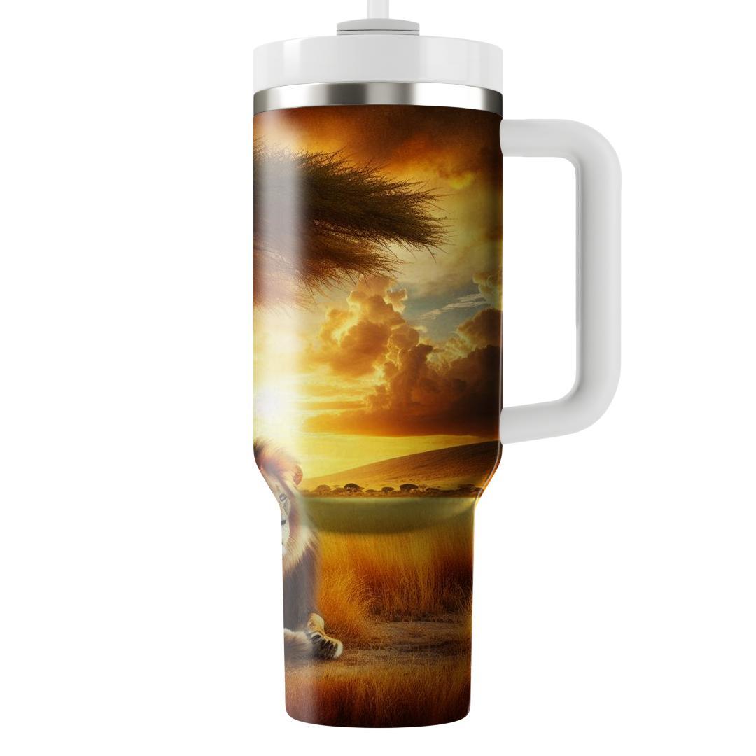 Wild Safari Lion  Travel Tumblers