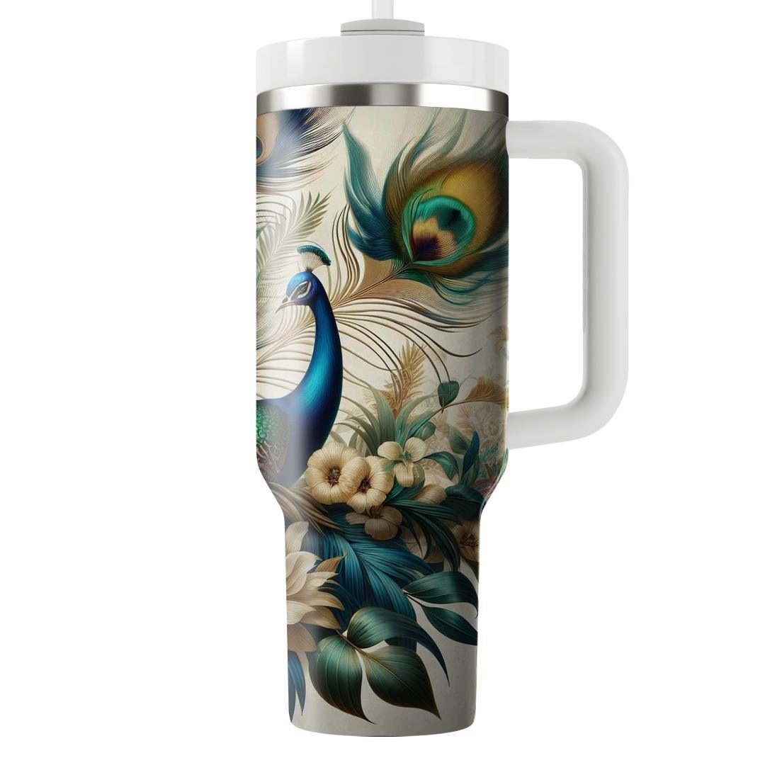 Peacock Feather Floral  Unique Tumblers