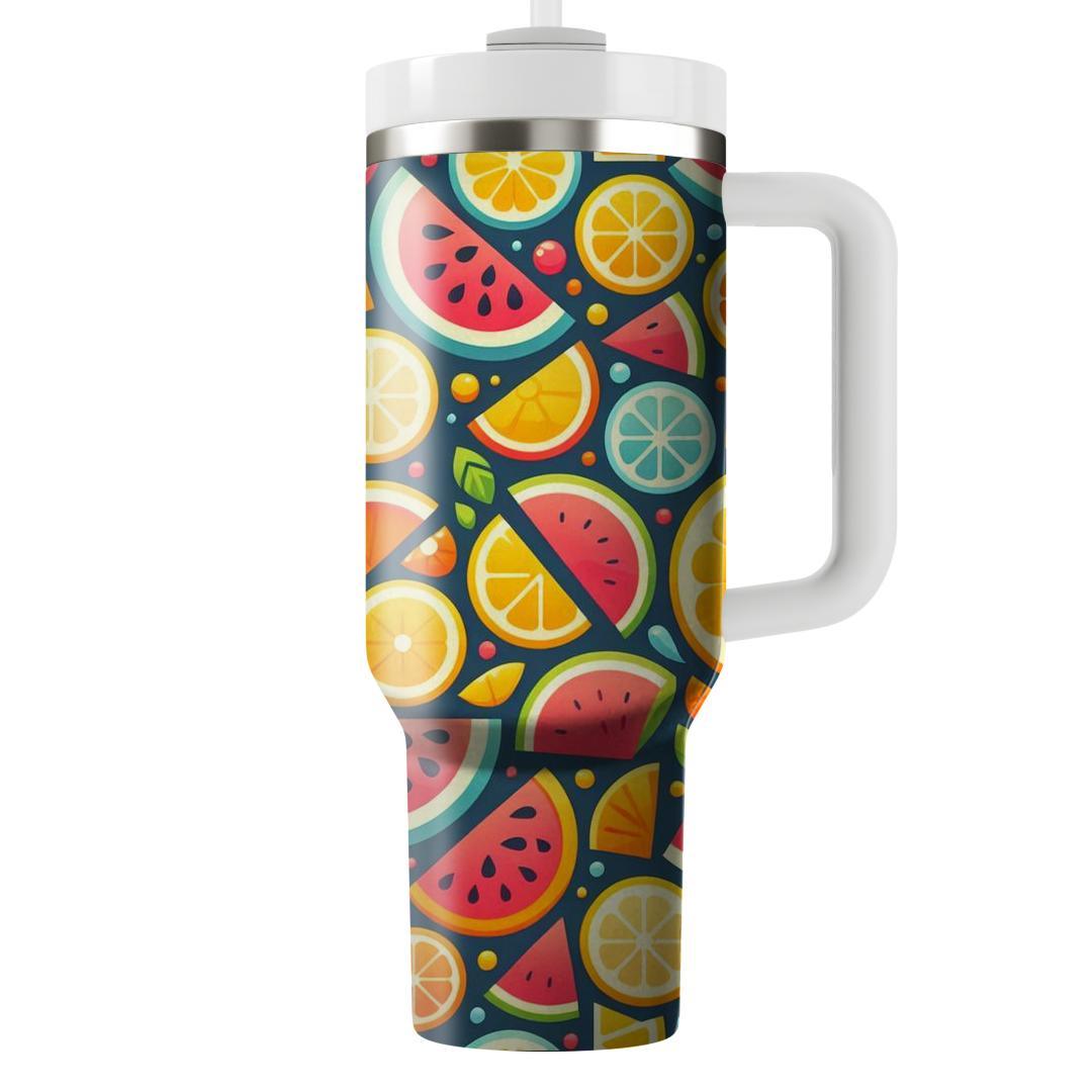 Cheerful Fruit Slice  Tumblers With Lids