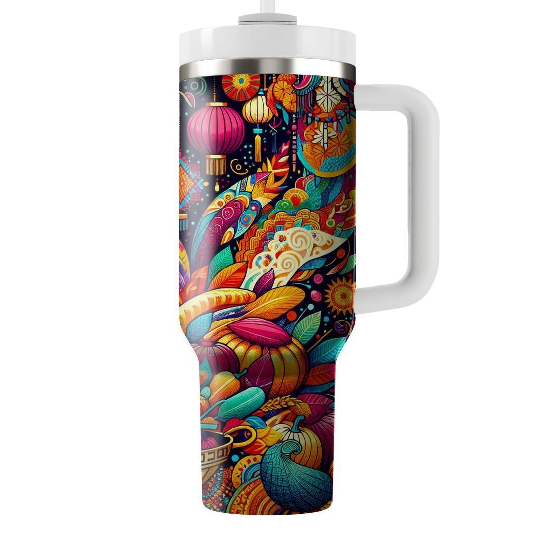 Kaleidoscope Of Cultures - Global Festival Mashup  Tumblers With Lids