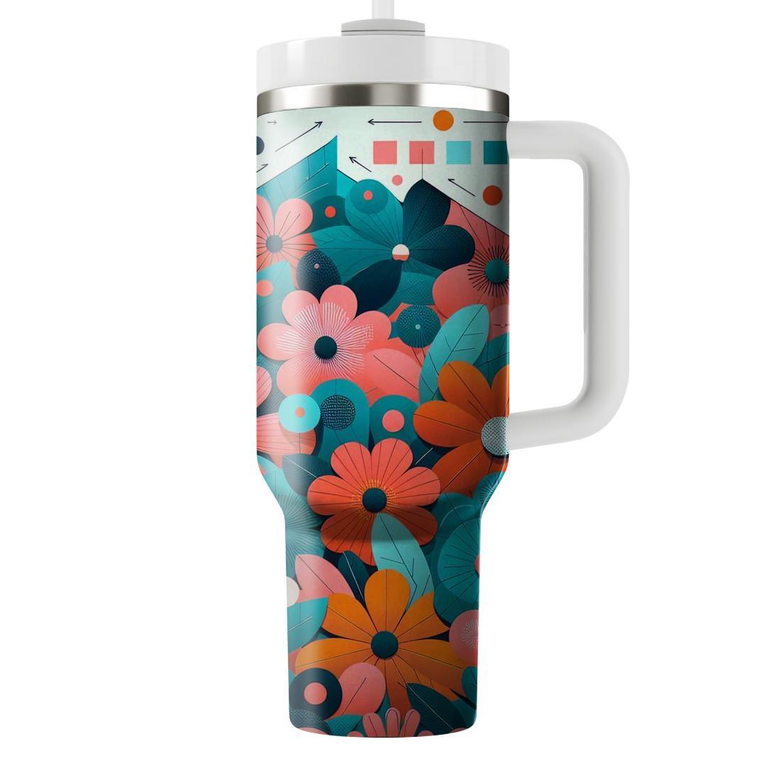 Modern Floral Burst  Travel Tumblers