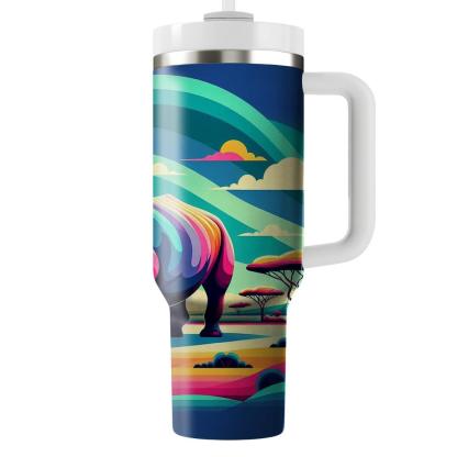 Funky Rhino Dance  Tumblers With Lids