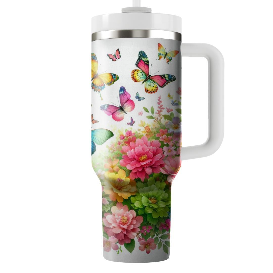 Spring Chasing Butterflies  Unique Tumblers