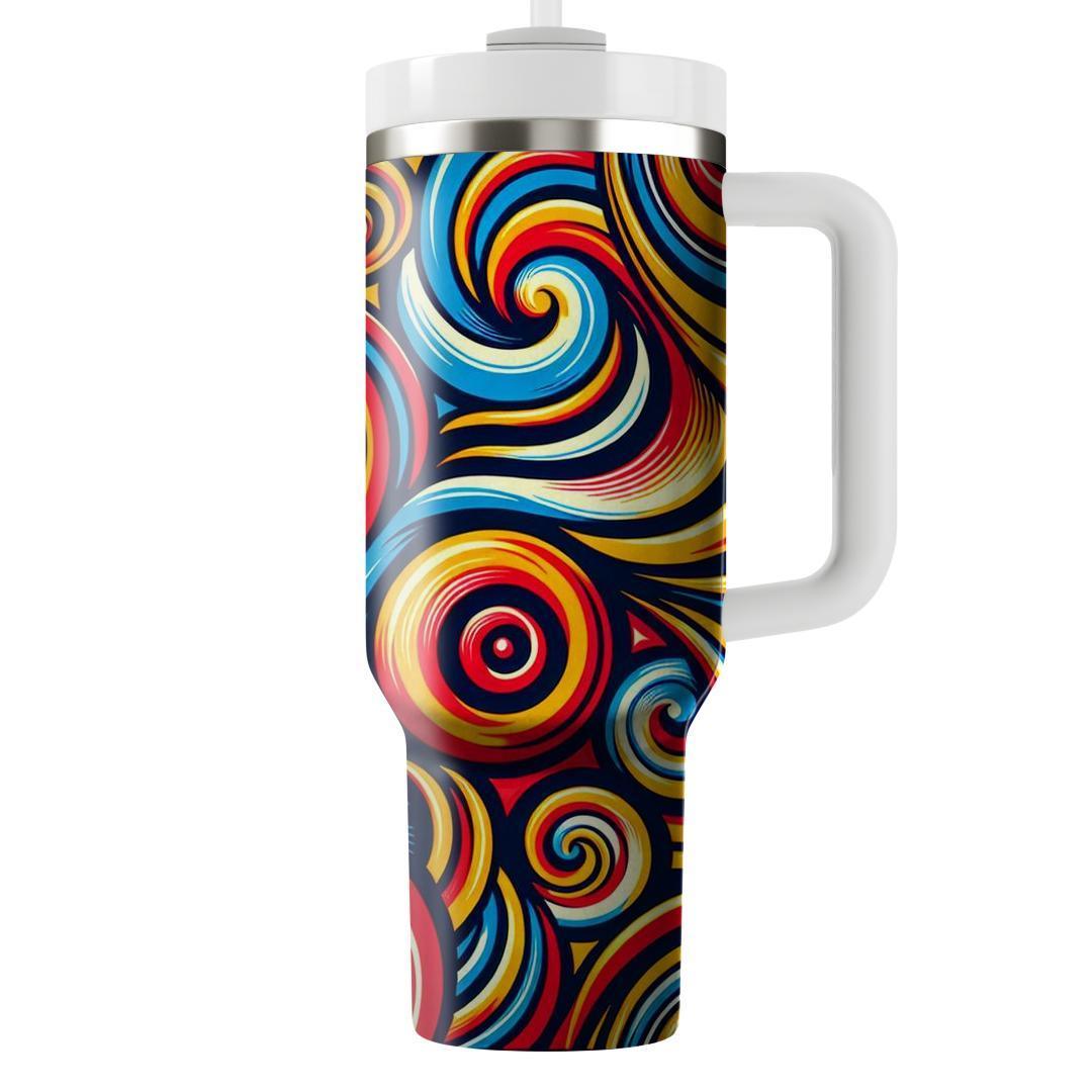 Funky Retro Spirals  Travel Tumblers