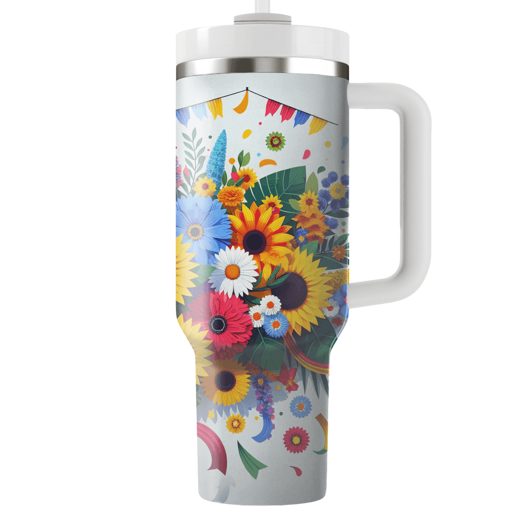 Summer Floral Fiesta  Personalized Tumblers