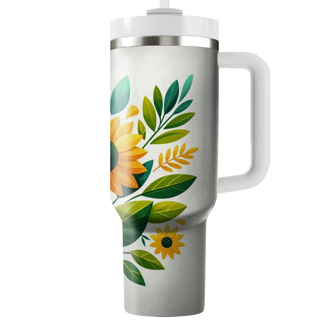 Bright Sunflower Charm  Unique Tumblers