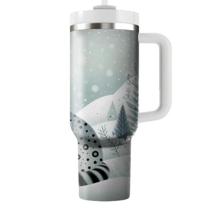 Glistening Snow Leopard  Tumblers With Lids