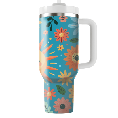 Retro Sunshine Floral  Custom Tumblers