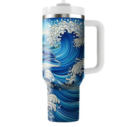 Funky Dolphin Dance  Travel Tumblers