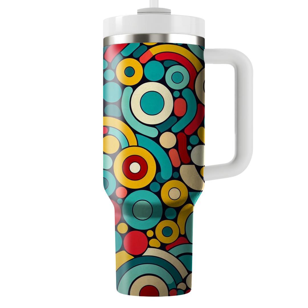 Circular Mosaic Tile  Tumblers With Lids