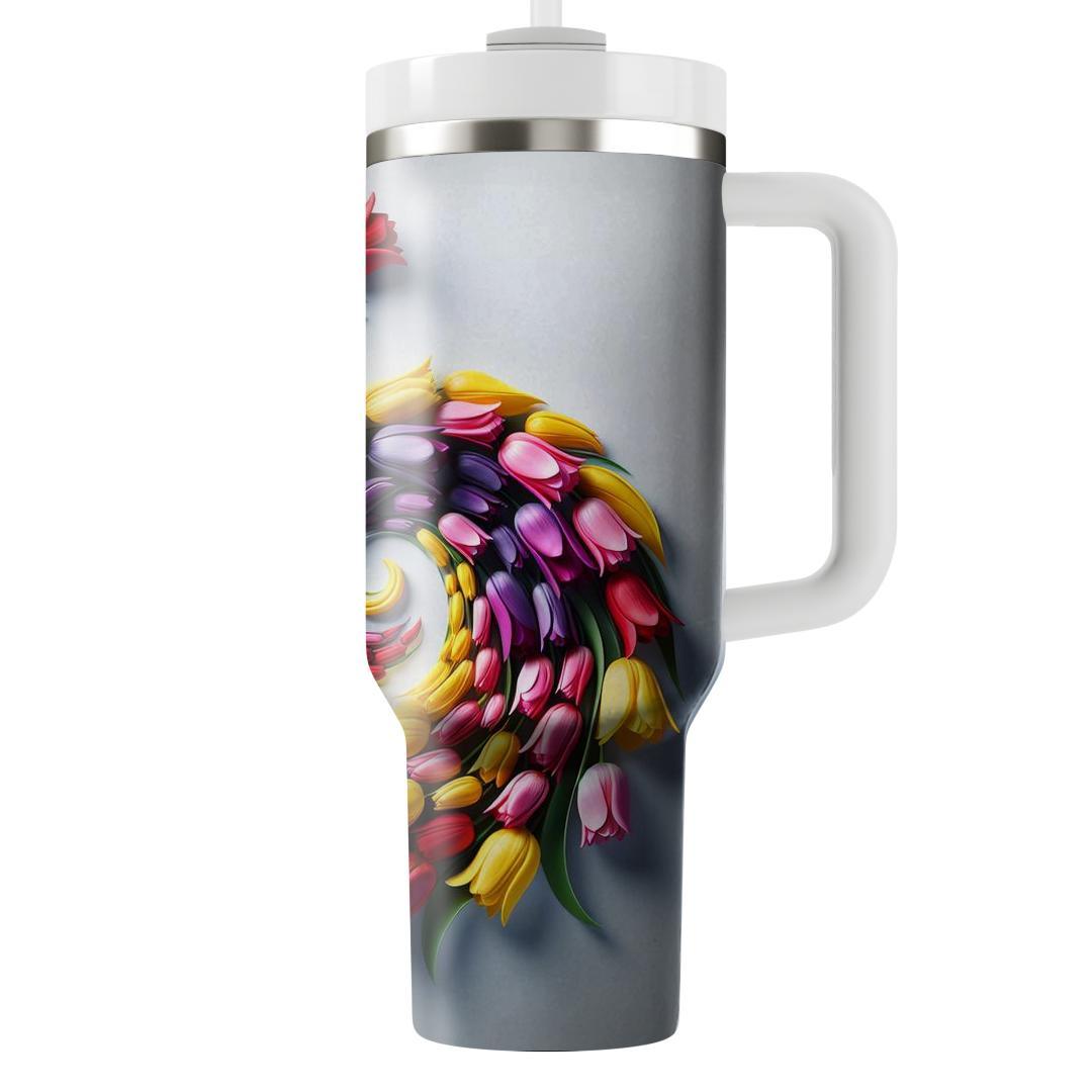 Springtime Tulip Twist  Tumbler Cups