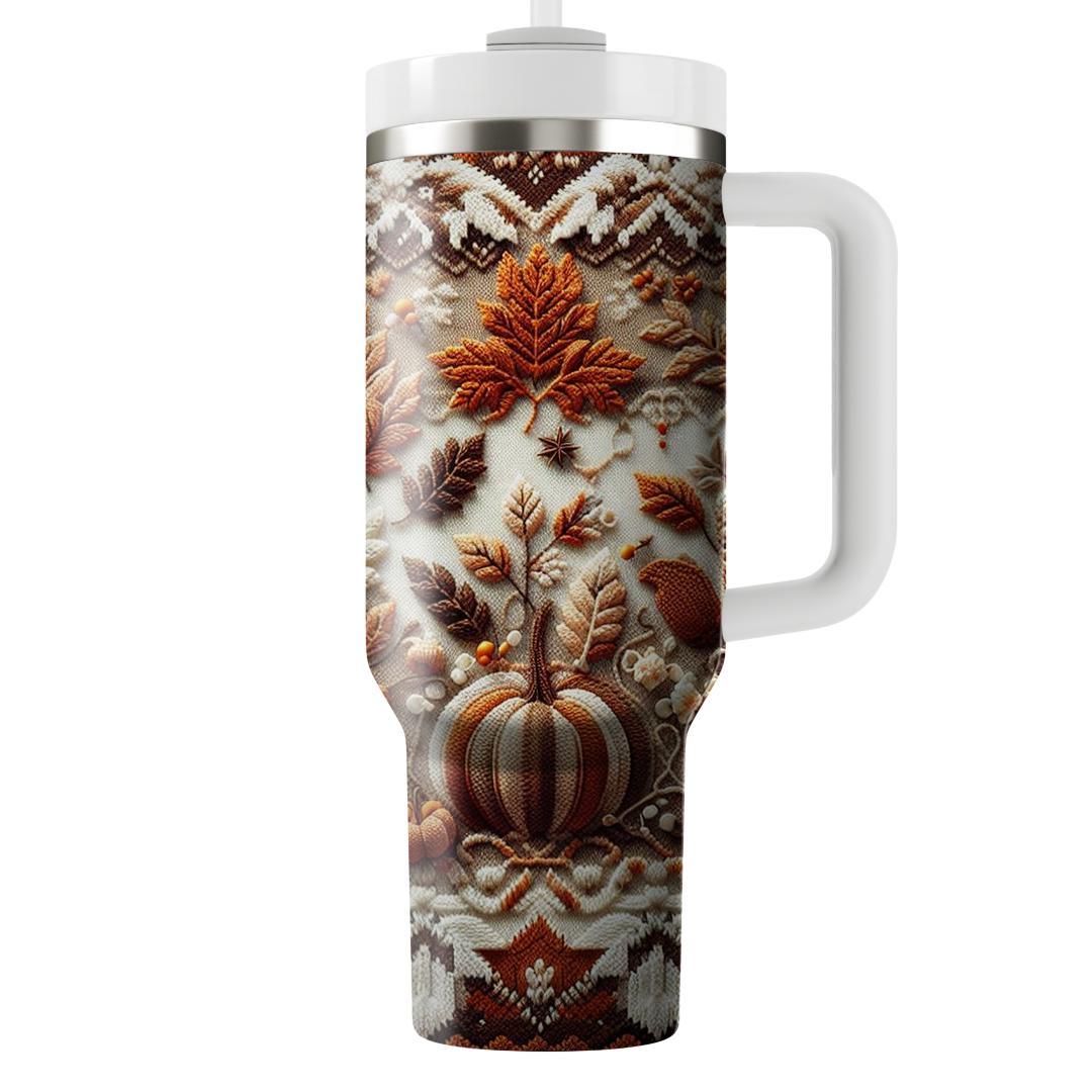 Autumn Cozy Knit Patterns  Custom Tumblers