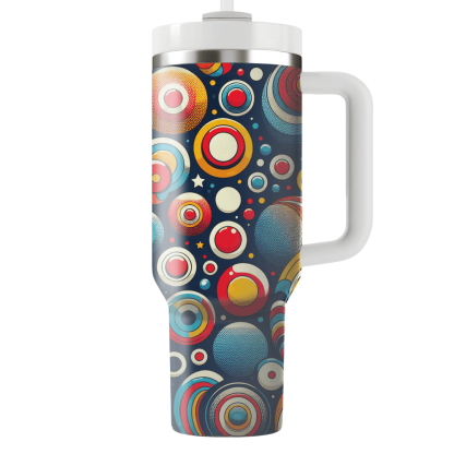 Energetic Patterned Circles Travel Tumblers