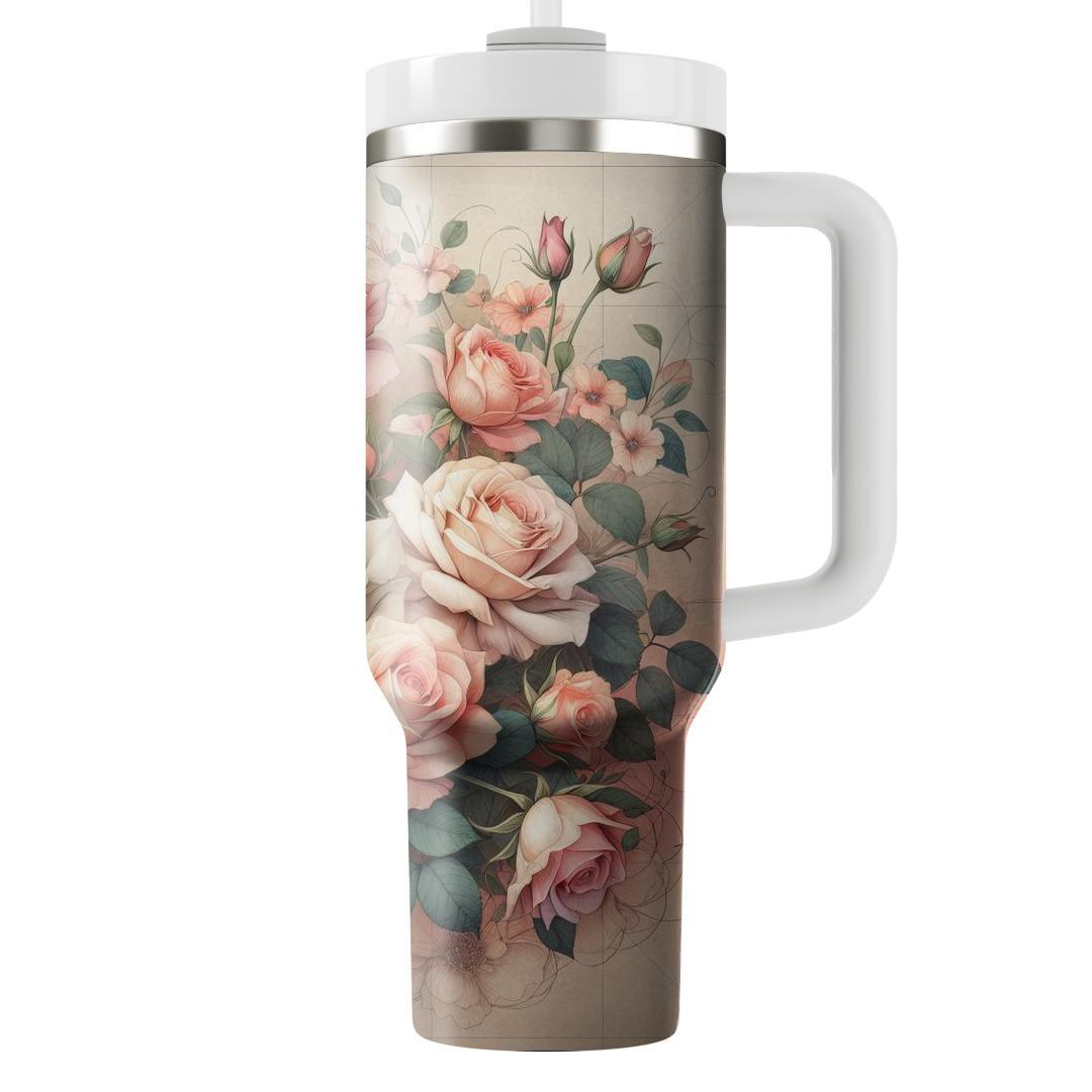 Rose Watercolor Dream  Unique Tumblers