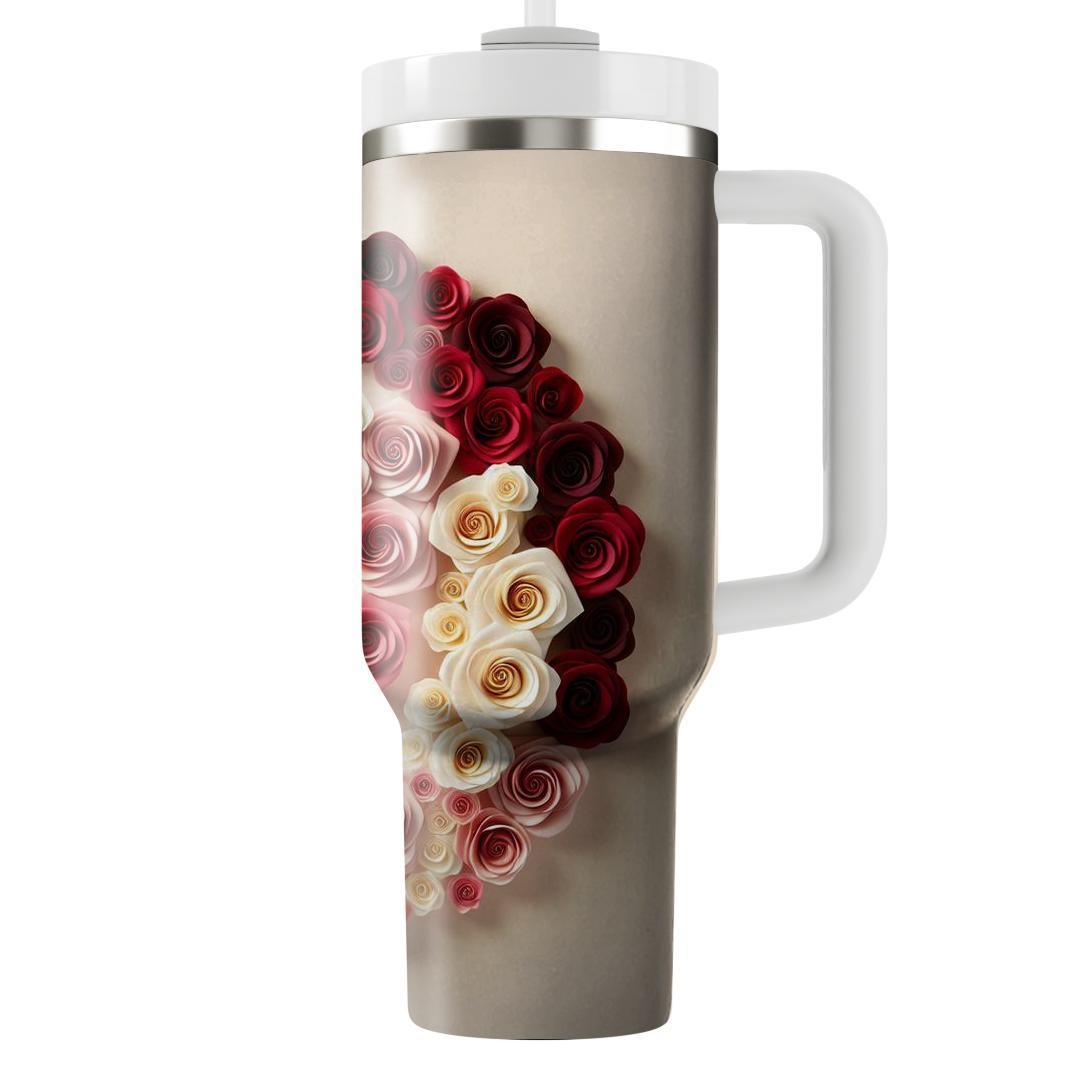 Romantic Rose Whirl  Tumbler Cups
