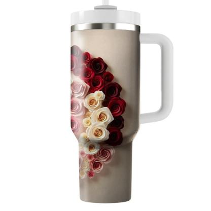 Romantic Rose Whirl  Tumbler Cups