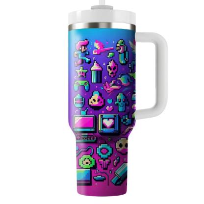 Pixel Perfect Retro  Personalized Tumblers