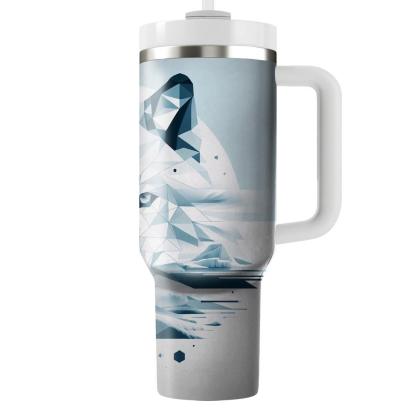 Geometric Arctic Wolf  Travel Tumblers