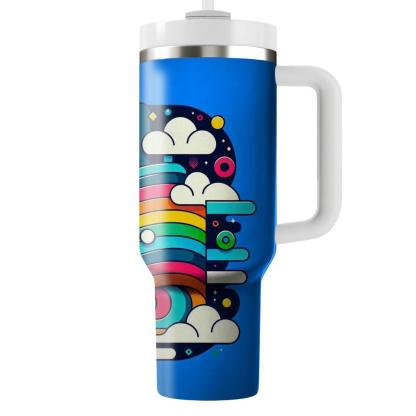 80s Retro Rainbow  Personalized Tumblers