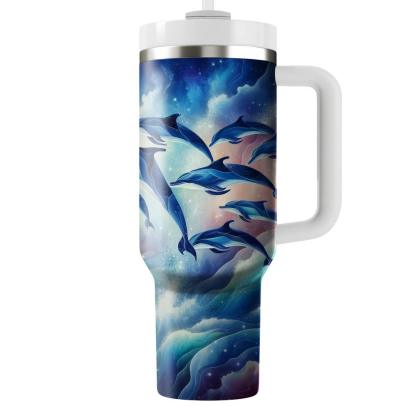 Celestial Dolphin Leap  Travel Tumblers
