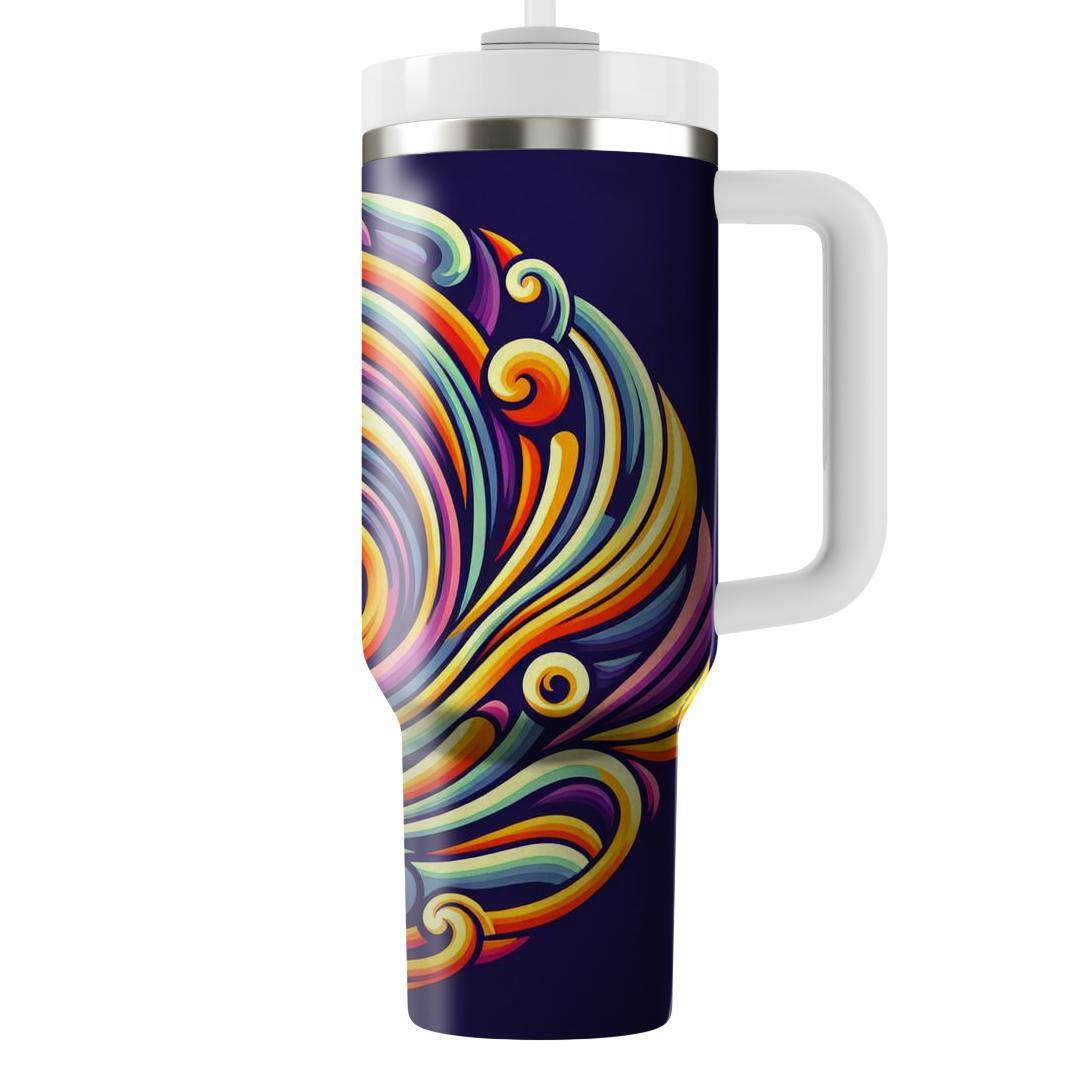 Colorful Mod Swirls  Personalized Tumblers