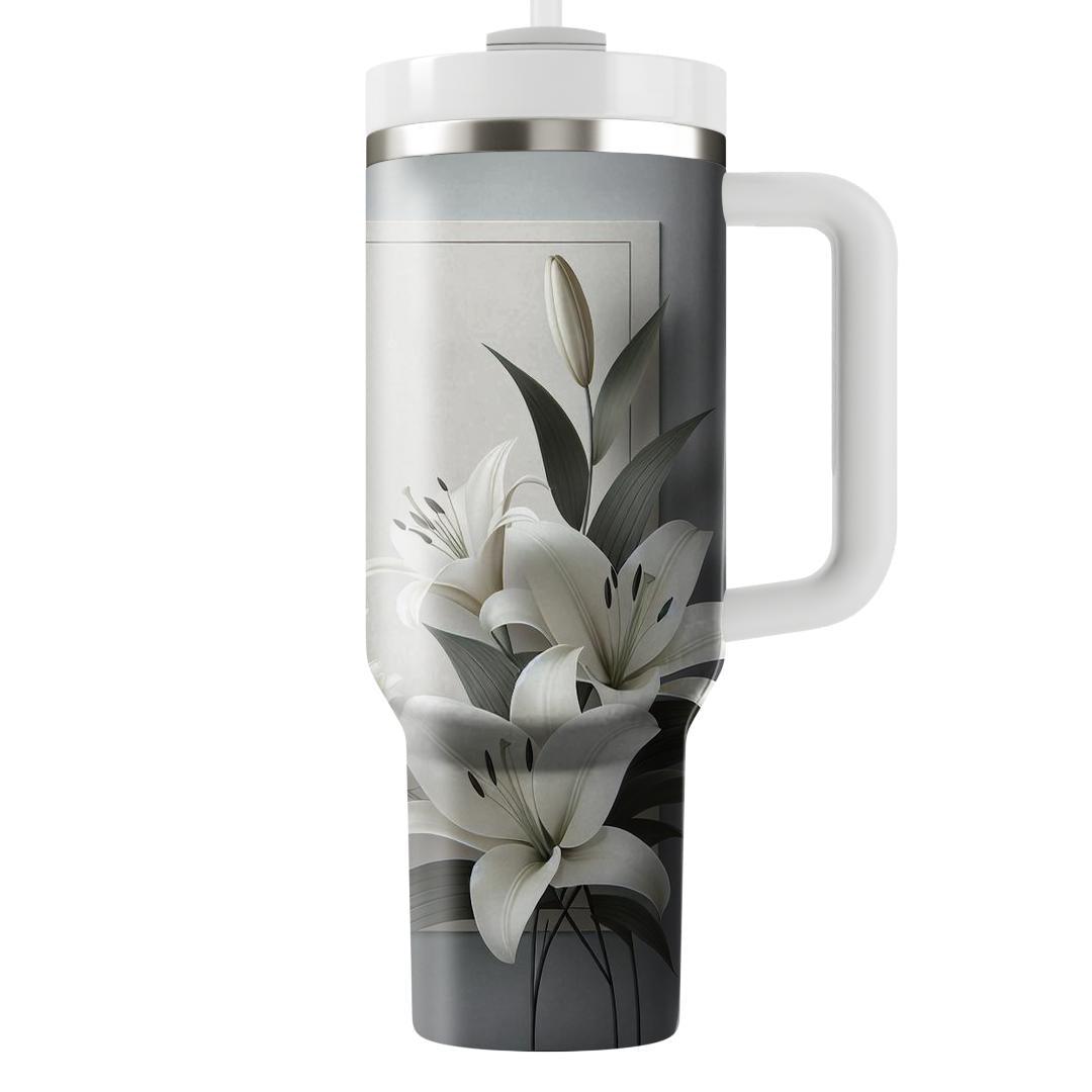 Classic White Lily Serenity  Unique Tumblers