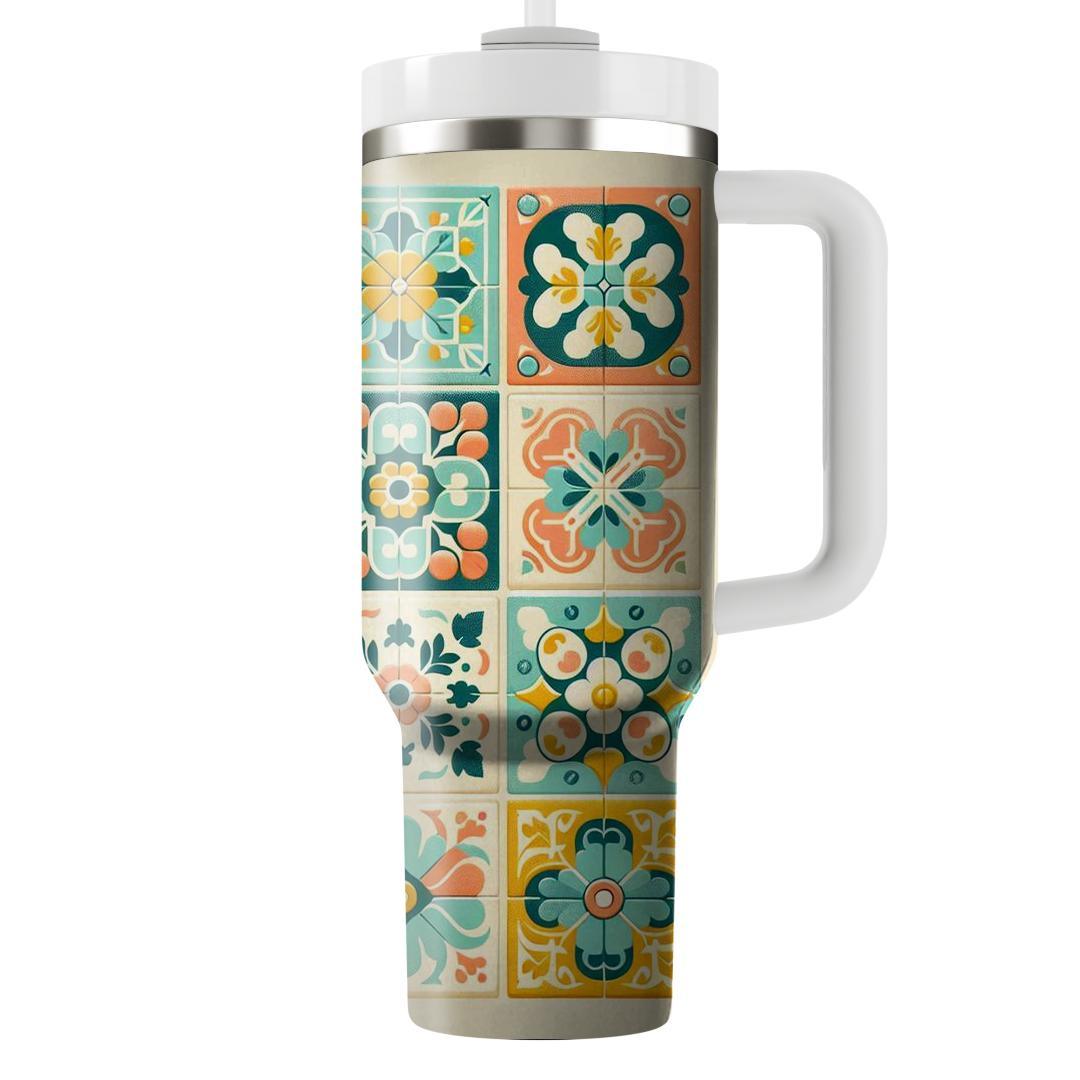 Aesthetic Retro Tiles  Insulated Tumblers