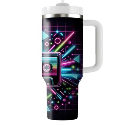 Neon Cassette Vibes  Personalized Tumblers