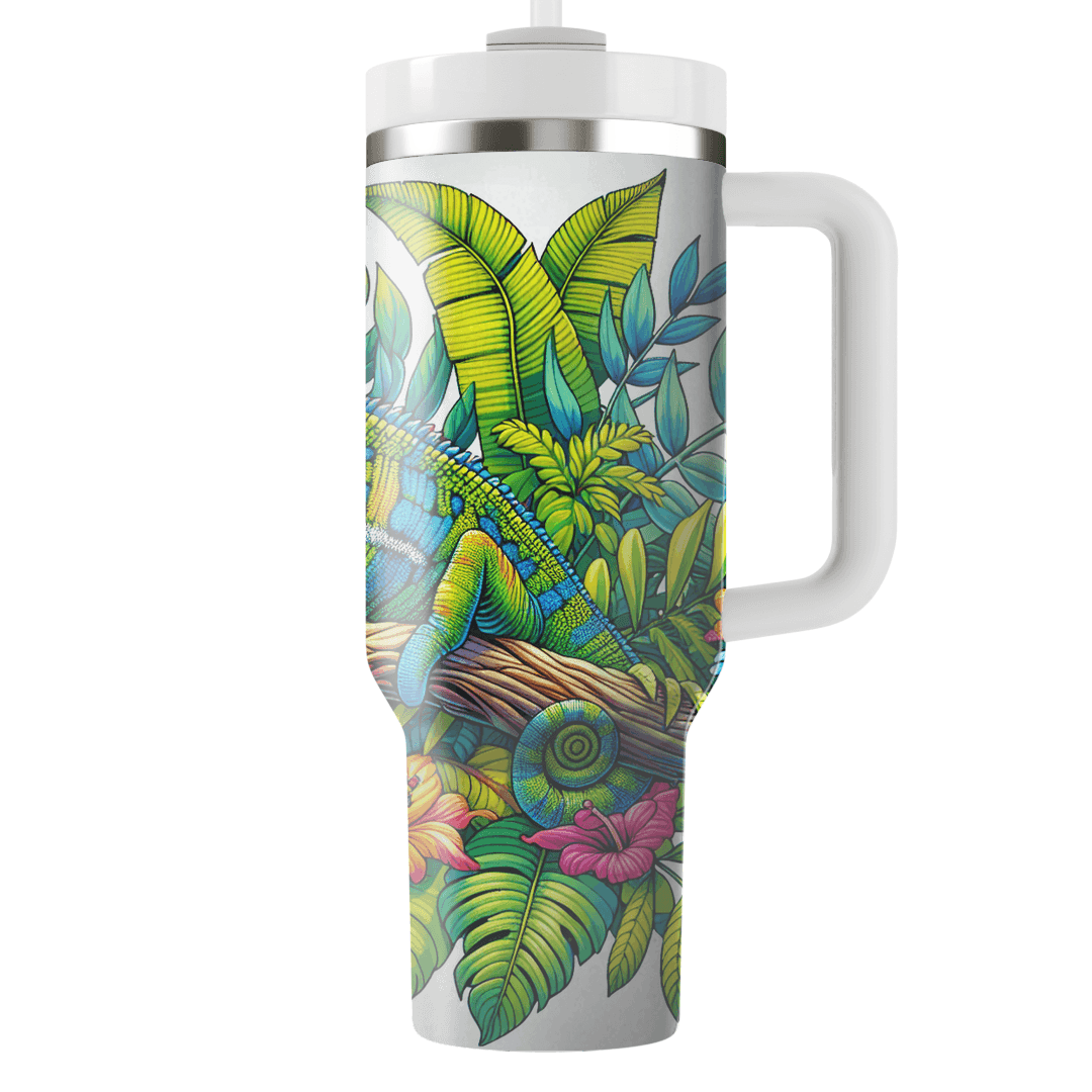 Colorful Chameleon Adventure  Personalized Tumblers